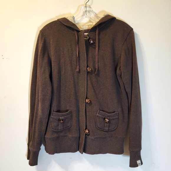 Roots 73 full zip hoodie with buttons, size small - Picture 1 of 5